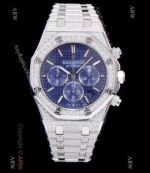 AAA Replica Audemars Piguet Ice Royal Oak Stainless Steel Blue Chronograph Watch